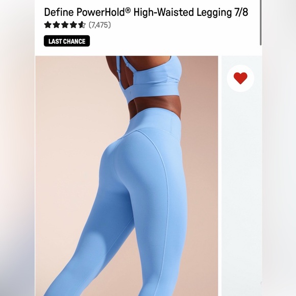 Fabletics Define PowerHold® High-Waisted Light Blue Leggings - Picture 1 of 5